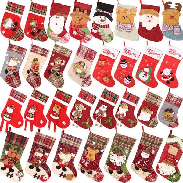 38 style Christmas stocking Christmas Decorations stockings Home Decora Xmas Socks kids Xmas gift bag T9I001587
