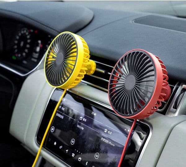 5V Car Interior Fan Cars Cooling Fans Plastic Leaves Air with USB Wire Control Switch LED lamp