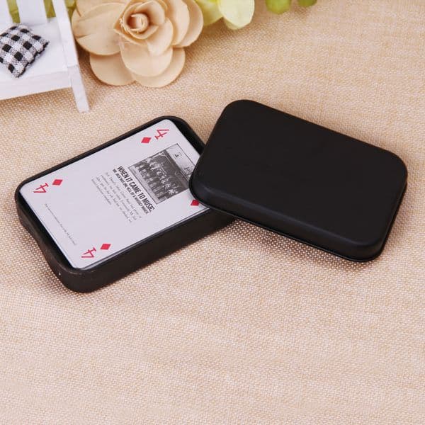 Rectangle Tin Box Black Metal Container Tin Boxes Candy Jewelry Playing Card Storage Boxes Gift Packaging DH785