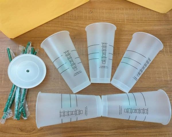 24oz 710ml Plastic Tumbler Reusable Clear Drinking Flat Bottom Cup Pillar Shape Lid Straw Mugs Bardian 50pcs