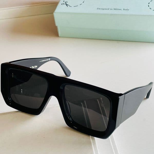 Mens Sunglasses OW40018U Transparent BLACK Frame Off Trendy Fashion All-match Style Tough Square Tooling Feel Ultra-wide Mirror Leg Thick Sheet Sun Glasses 55-19-145