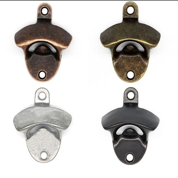 4 colors Mount Bottle Openers with screws Vintage metal Wall Mounted Wine Beer Opener Bar Drinking Home Kitchen Supplies
