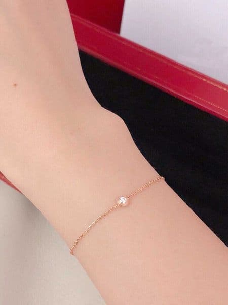 S925 silver luxury charm bangle pendant bracelet with white diamond diamond in 18k rose gold and platinum plated for women wedding jewelry gift have stamp PS7372