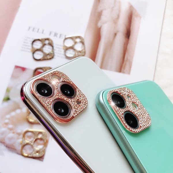 3D Glitter Diamond Bling Rhinestone Camera Lens Protector Cover For iPhone 11 12 Mini Pro Max