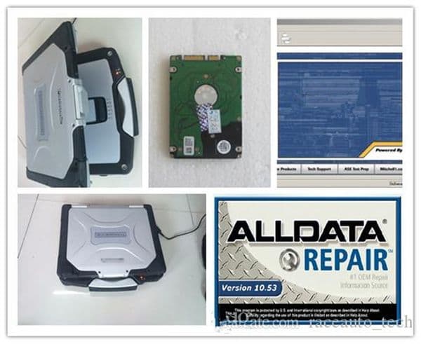 NEW auto diagnistic tool alldata MITCHELL 2 in 1 installed laptop cf-31 i5 (4g) all data 10.53 car & truck repair computer ready to use touch screen laptop