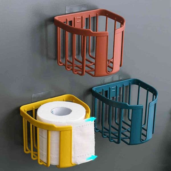 Punch-free Toilet Paper Rock Toilet Wall-mounteed Toilat Paper Hold Tissue Holder Hanging Towels Bathroom Toilet Paper Rock