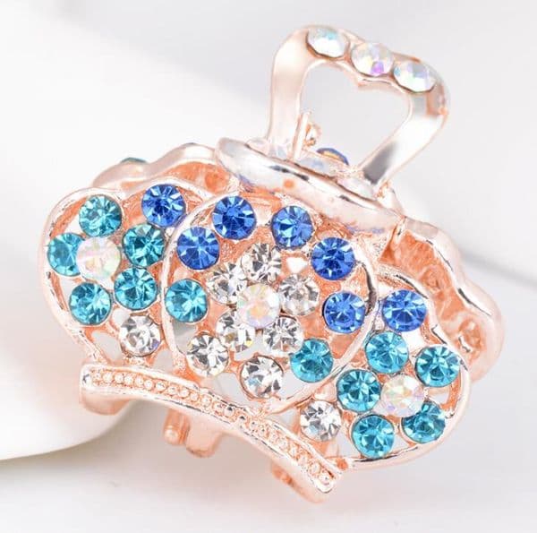 Fashion Cute Small Hair Claw Accessories Crystal Rhinestone Hair Claws Clip for Girls Heart Butterfly Leaf Bowknot Crown shape hair