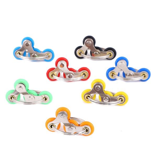 Metal Puzzle Chain Fidget Toy For Autism Chains Fidgets Toys Hand Spinner Key Ring Sensory Stress Relieve ADHD Top Puzzles 0400