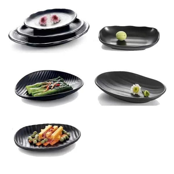 2021 Melamine Dinnerware Dinner Plate Frost Oval Dish Japanese Cuisine Restaurant Melamine Dish A5 Melamine Tableware Sushi plate