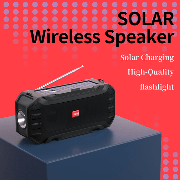 Solar Charge Bluetooth Speaker with Flashlight Portable Wireless Stereo Loudspeaker Soundbox Outdoor Supports FM Radio USB disk TF MP3 Music Player