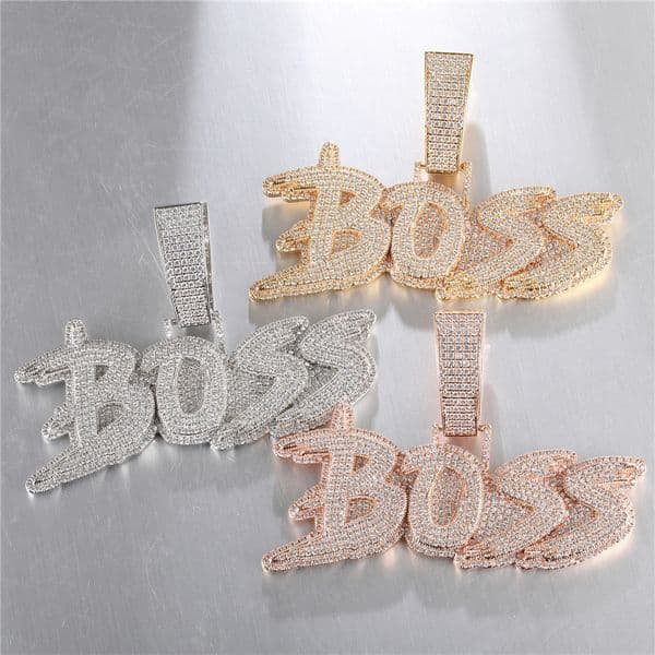 New Trendy DIY Custom Name Letter Pendant Necklace Gold Silver Color Bling Iced Out CZ Letters Pendant with 3mm 24inch Rope Chain for Men Women