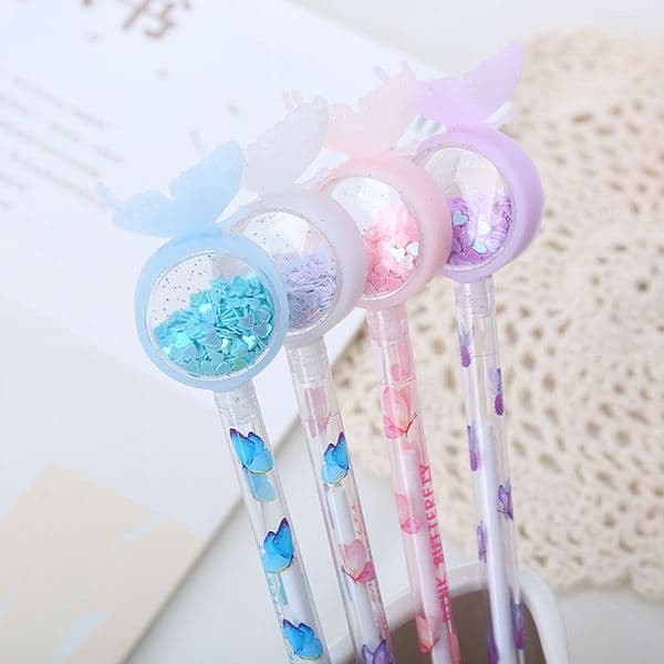 Cute Pink Cartoon Ink Gel Pens 0.5mm Black Pen Stationery For School Student Exam Office Use Supplies Writing Tools 0313