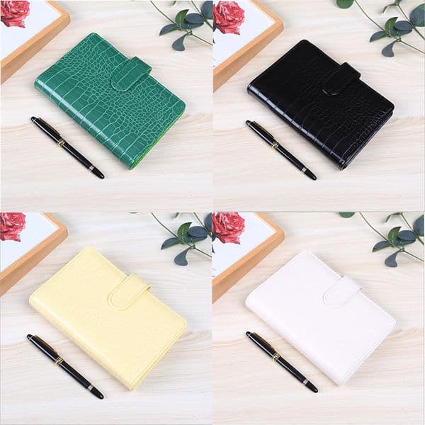 Crocodile Pattern Notebook Binder A6 Soft Leather Notepad Cover Macaron Color Diary Journal Binders with Snap