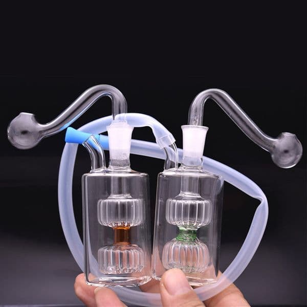 high quality Glass Bong pyrex glass oil burner pipes thick small Bubbler beaker Bong MiNi Oil for Smoking