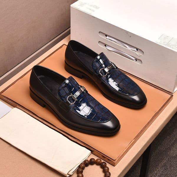 fashion 2021 men formal business dress shoes top quality male casual genuine leather loafers brand designer wedding party flats siz ferragamoshoes ferragamos HX1P
