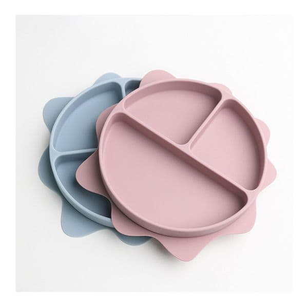 Silicone Tableware Children's Educational Sun Baby Plates Babys Cartoon Rice Bowl Complementary Food Feeding Plate WH0039