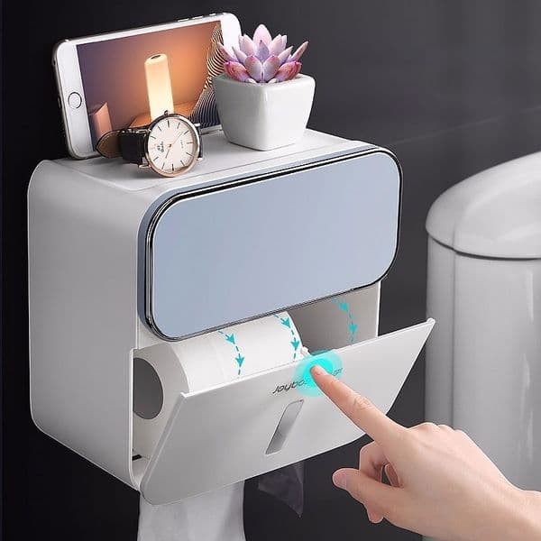 2026 New JOYBOS Toilet Tissue Waterproof Non Perforated Bathroom Pumping Box Creative Paper Holder Ltifunction Shelf Jbs5 210401 Free Shippi