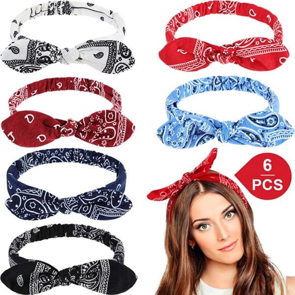 Knotted Elastic Hair Band Rabbit Ears 6 Colors Simple Style Elastic Headband Steel Wire Fixing Lady Hair Accessories Travel Memorial VT1415