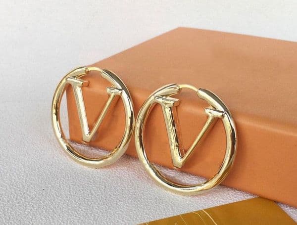 Hot designer earrings Fashion gold hoop earrings for lady Women Party earring New Wedding Lovers gift engagement Jewelry