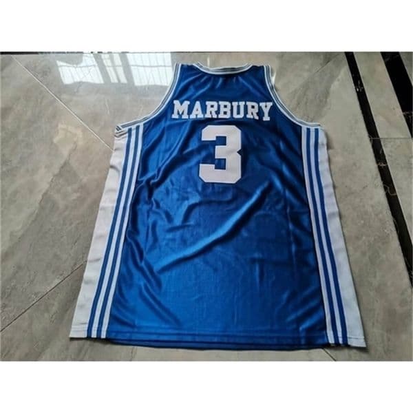 3740rare Basketball Jersey Men Youth women Vintage blue 3 Stephon Marbury High School Lincoln Size S-5XL custom any name or number