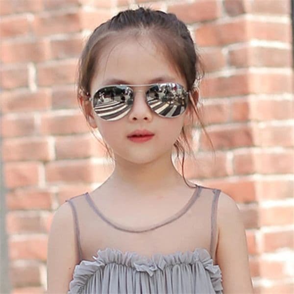 Metal Kids Pilot Sunglasses Dual Beam Children Baby Boys Girls UV400 Protection Aviation Sun Glasses X260205
