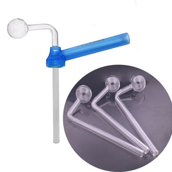 High Quality Glass Oil Burner Pipe Bent Oil Nail Bowl for Bong Travel DIY TOPPUFF Screw-on Smoking Hookah Shihsa 10pcs