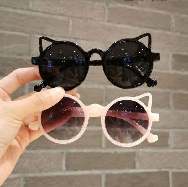 Cute Pink Ear Kids Sunglasses Cat Eye Children Glasses Girls Red Black Baby Boys Round Eyeglasses Party Eyewear X260205