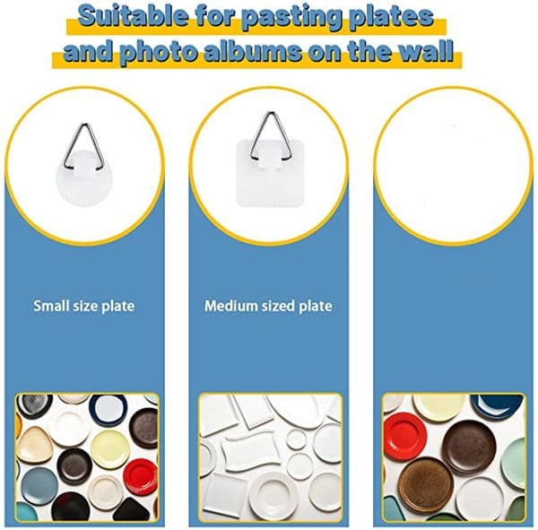 Wholesale Hooks Rails Invisible Adhesive Plate Hanger Round Vertical Holder Self-Adhesive Wall Dishes Hook KD1