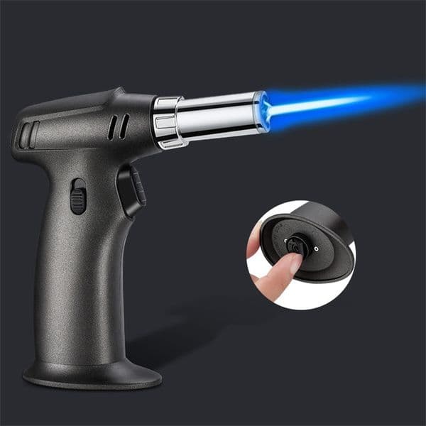 1300C Butane Scorch Torch Jet Flame Torch Refillable Butane Torch Welding Straight Windproof Lighter Flamethrower Outdoor BBQ Camping TOOL