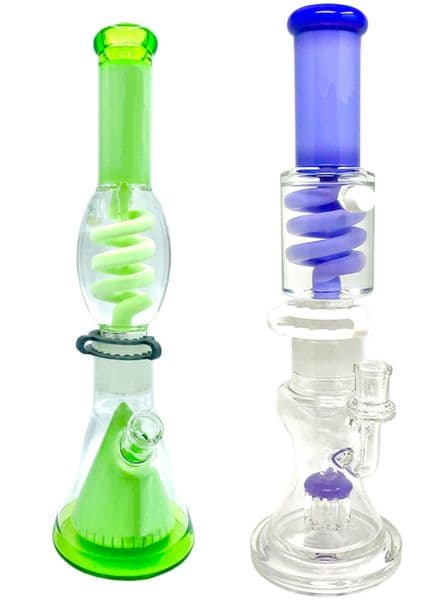 Vintage Hookah Glass Bong Premium freezable glycerin coil Factory Direct Sale can put customer logo by DHL UPS CNE
