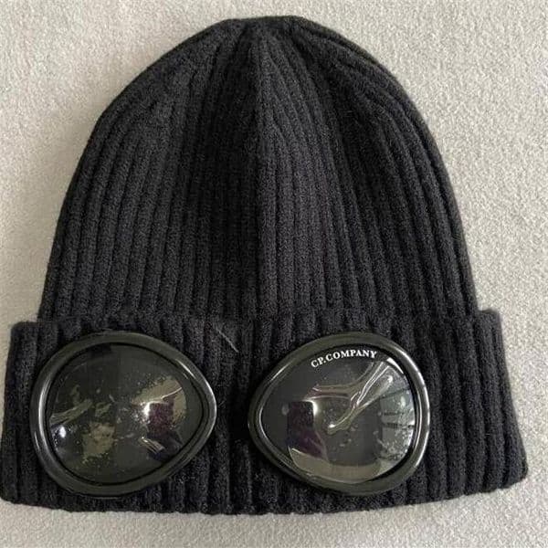 Two Lens Glasses Goggles Beanies Men Knitted Hats Skull Caps Outdoor Women Uniesex Winter Beanie Black Grey Bonnet Gorros207Q