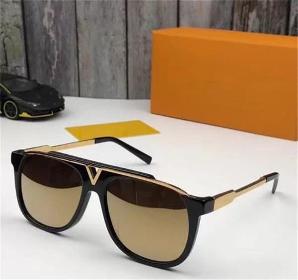 MASCOT Sunglasses Luxury Popular Retro Vintage 0936 Men Designer Sunglasses Shiny Gold Summer Style Laser Logo Gold Plated Come With Case
