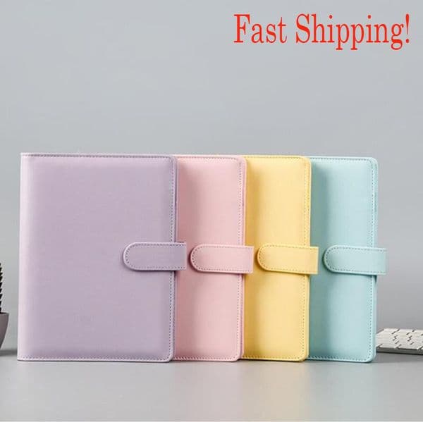 A6 Colorful Creative Macarons Binders Notebook Shell Loose-leaf Notepad Spiral Binder Inside Page Glitter Transparent Storage Bag