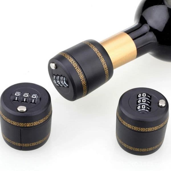Bar Products Plastic Bottle Password Lock Combination Lock Wine Stopper Vacuum Plug Device Preservation For Furniture Hardware