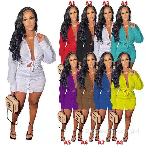 Women Two Piece Dress Set Spring Clothing New Contrast T-shirt Hollow Stitching Top Short Skirt