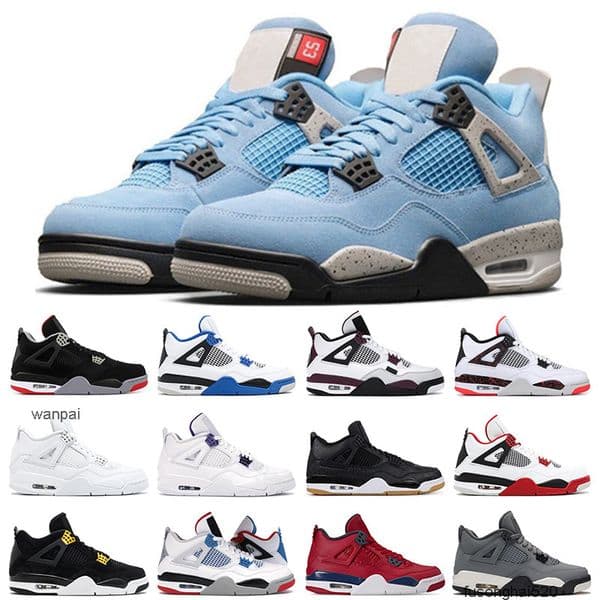 2022 4 University Blue Fired Red Basketball Shoes 4s Cool Grey Bred Flight Nostalgia Royalty Mens Sneakers Sports Size 712US