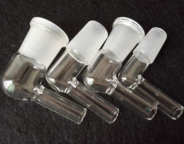 14mm 18.8mm Glass Vapor Whip Adapter Male or Female 90 Degree