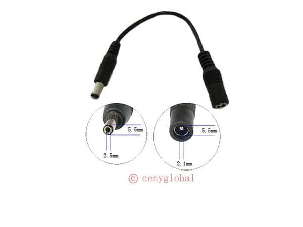 1200pcs 5.5mm / 2.1mm TO 5.5mm / 2.5mm DC Plug adapter Conversion Cable + DHL Free shipping