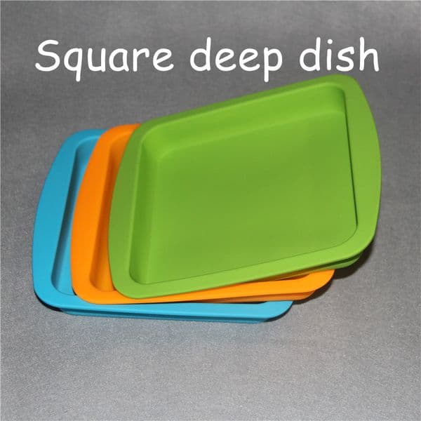 2pcs silicone wax dish deep trays square shape 8 x8 100 food grade silicone container concentrate rigs square silicone tray