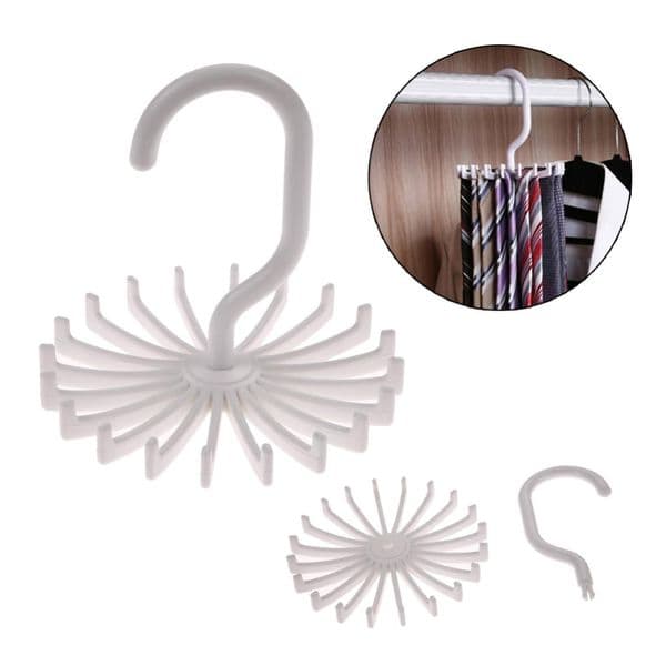 CAIT Top Quality Rotating Tie Rack Tie Hanger Holds 20 Hook Neck Ties Scarf Organizer Adjustable Tie Hanger Free Shipping