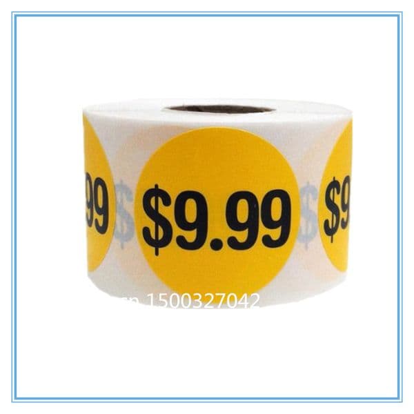 customized roll package vinyl price label self adhesive labels sticker tag sales in dollors rolling packaging $ sale packing stickers