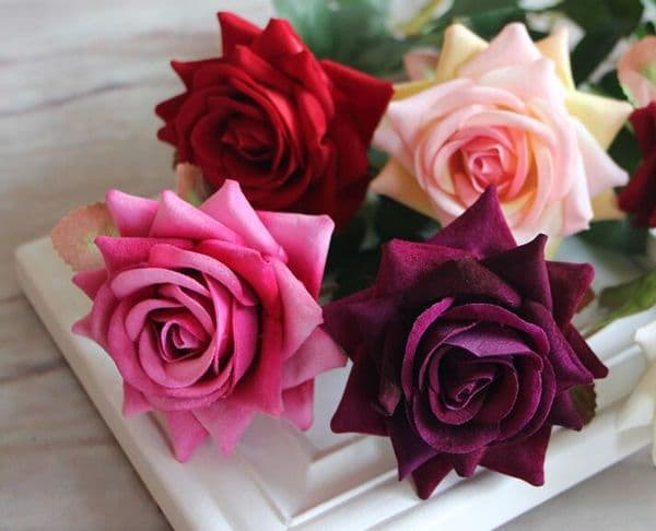 The simulation of single flower wholesale decorative flowers, silk flower rose Home Furnishing table cloth
