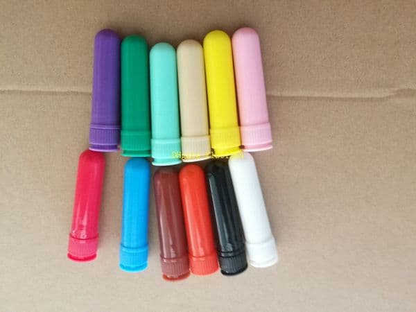 500sets/lot Fast shipping 12 colors Blank Nasal Inhaler Sticks, Plastic Blank Aroma Nasal Inhalers for DIY essential oil