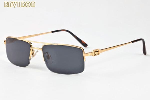 with box 2020 fashion semi half rimless sunglasses with buffalo horn temples mens sun glasses with case lunettes de vue femme lunettes gafas