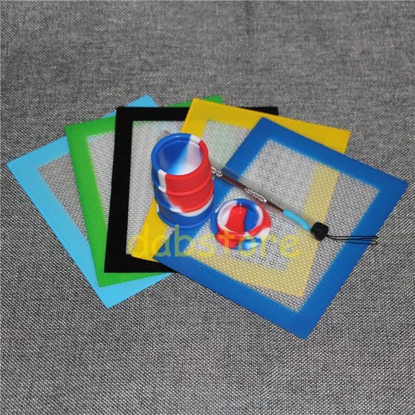 Silicone Wax Jar Container Mat Pad Jar Shatter Proof Nonstick Oil Kit silicone wax kits with dabber