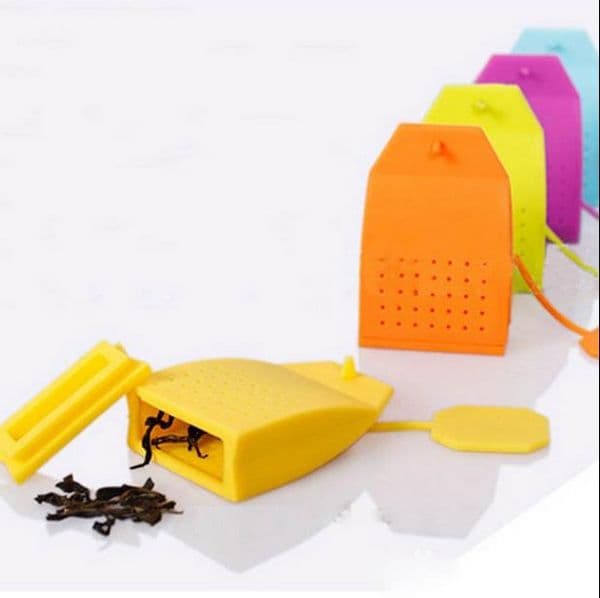 new Bag Shaped Tea Infuser Popular Bag Style Silicone Tea Strainer Herbal Spice Filter Diffuser Kitchen Home slimming tea Infusers