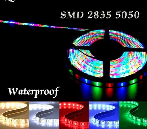 RGB LED strip light Waterproof flexible Neon Lamp smd 5050 2835 12v 5m white ledstrip LED Ribbon lighting Christmas decoration