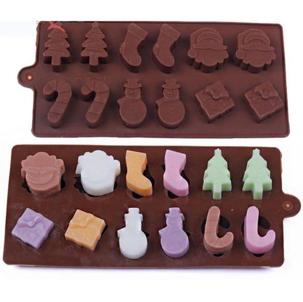 Silicone Cake Molds Silicone Molds Snowman Christmas Tree Wand Socks Brown Chocolate Molds Baking Tools Wholesale