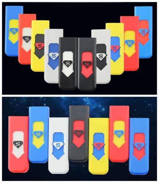 Cigarette Lighters USB Rechargeable Battery Electronic Cigarettes Lighter Windproof Flameless No Gas Fuel ABS Flame Retardant Plastic