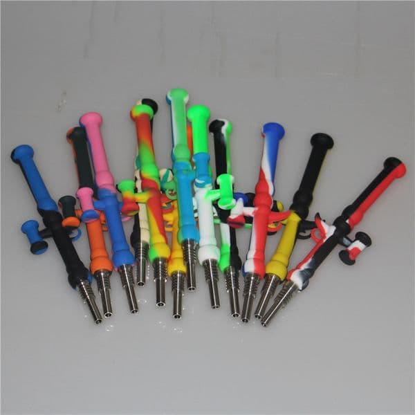 silicone nectar kit smoke Pipes with GR2 Titanium Tip